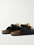 JW Anderson - Chain-Embellished Leather Backless Loafers - Black