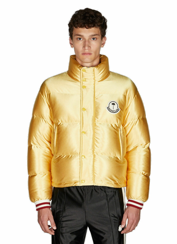 Photo: 8 Moncler Palm Angels - Keon Puffer Jacket in Gold