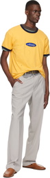 Andersson Bell Yellow Essential 'ADSB' Logo Patch Ringer T-shirt