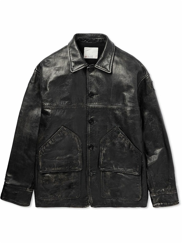 Photo: SAINT Mxxxxxx - Distressed Leather Jacket - Black