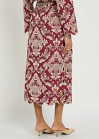 Farm Rio Jacquard Woven Midi Skirt Red