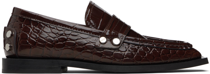 Photo: GANNI Brown Studded Loafers
