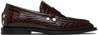 GANNI Brown Studded Loafers