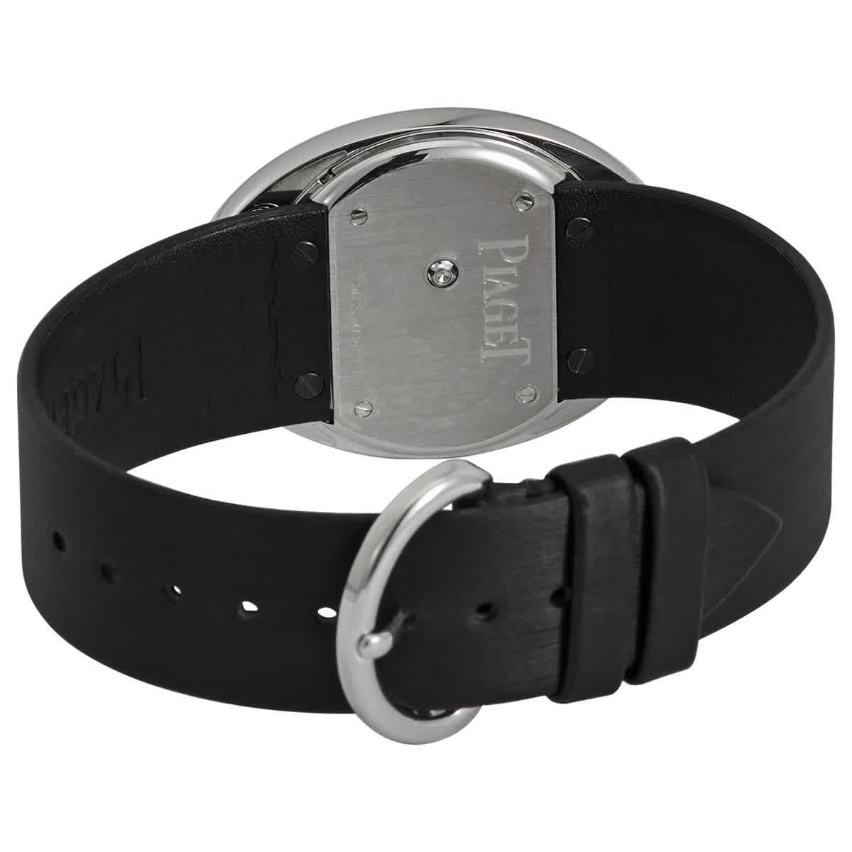 Piaget Limelight Magic Hour Silver Dial 18kt White Gold Diamond Black Satin Ladies Watch G0A32099