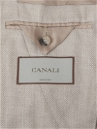 Canali - Wool, Silk and Linen-Blend Twill Suit Jacket - Neutrals