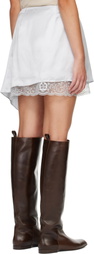 Acne Studios Gray Ruffled Satin Miniskirt