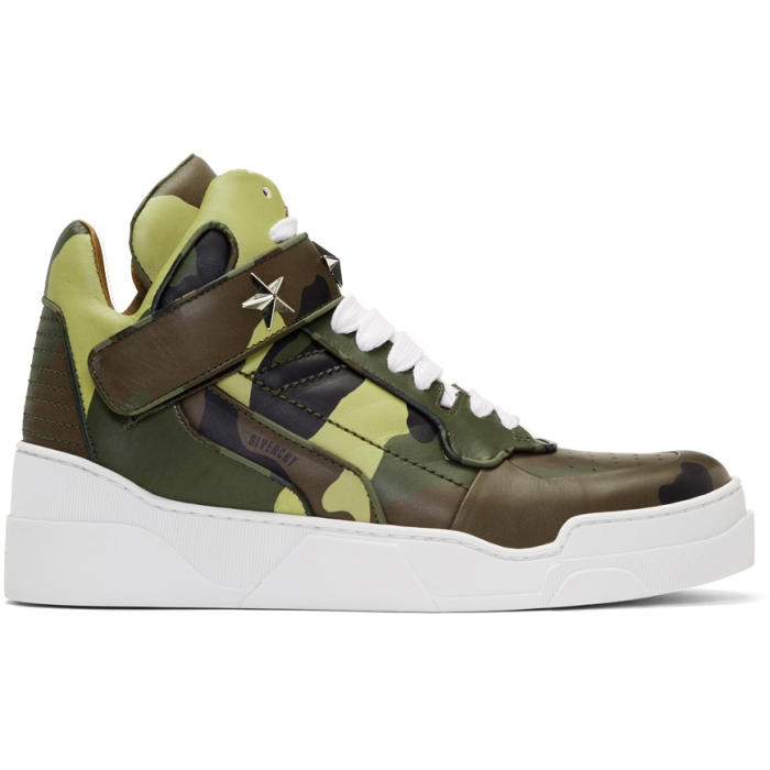 Photo: Givenchy Green and Brown Camo Tyson High-Top Sneakers