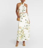 Erdem Floral linen halterneck top