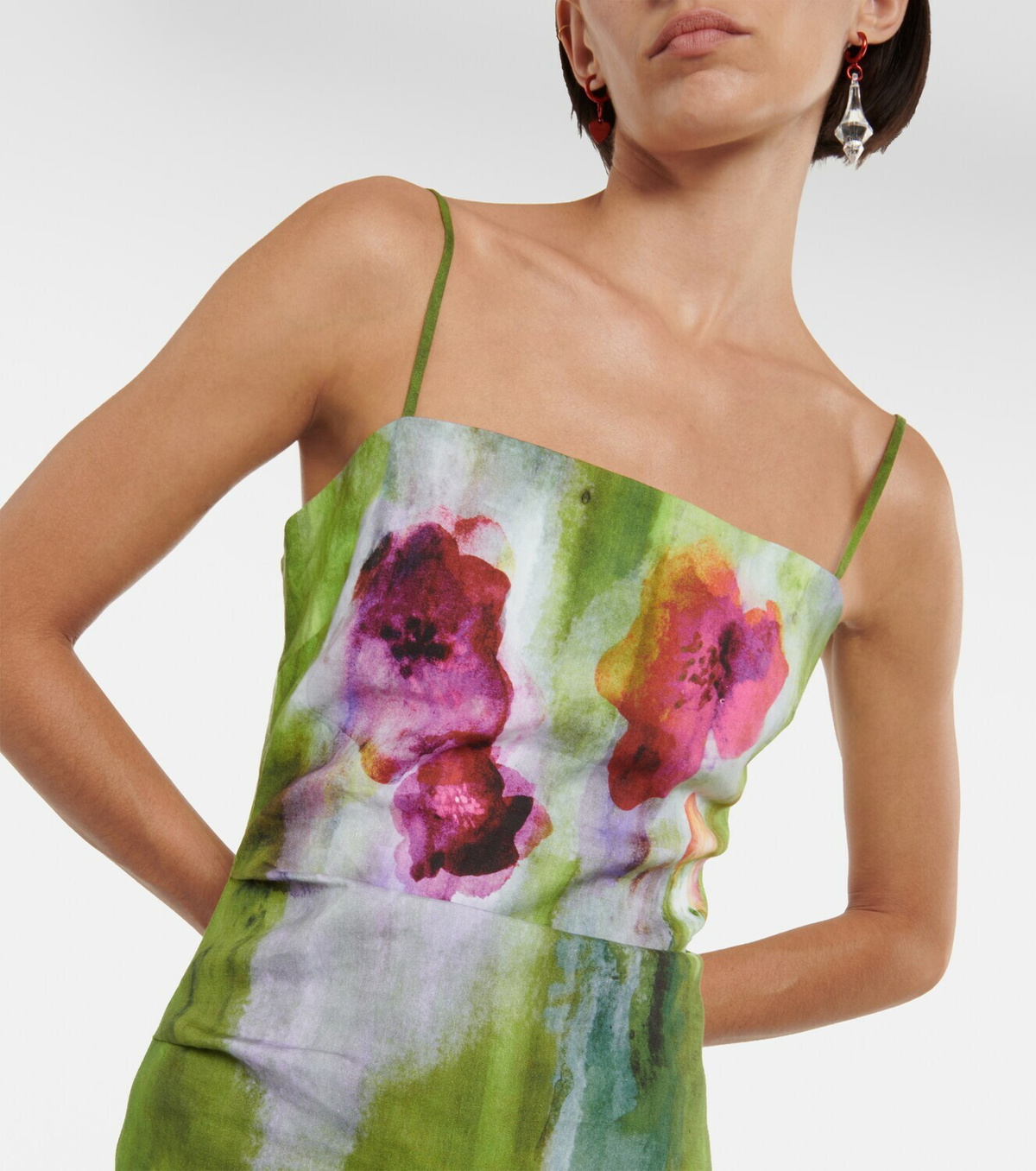 Acne Studios Floral linen-blend minidress Acne Studios