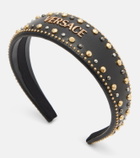 Versace Logo embellished leather headband