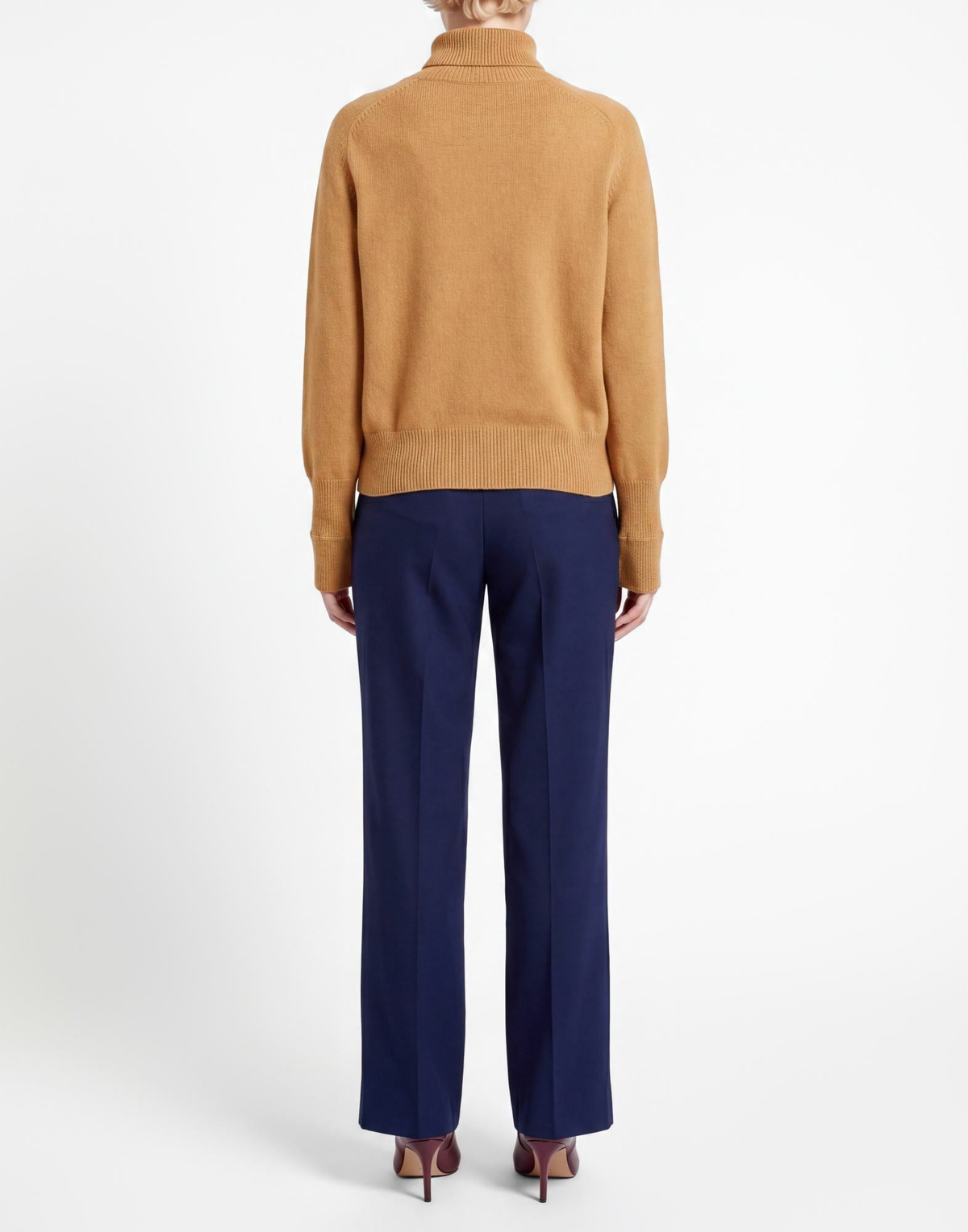 Victoria Beckham Womens Turtleneck in Camel