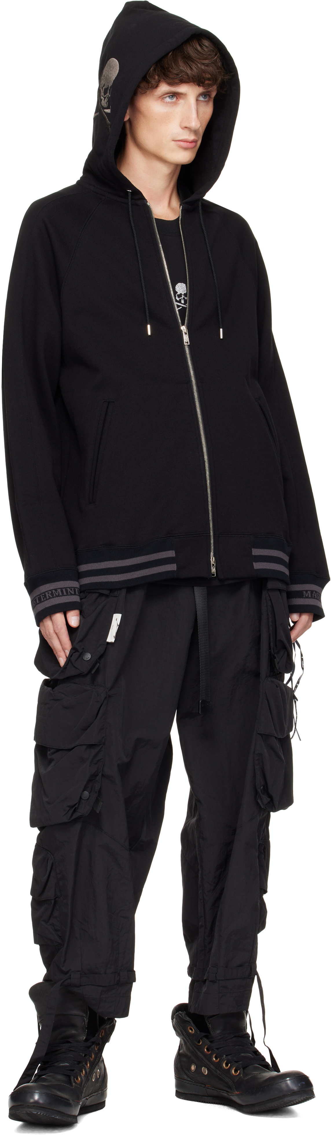mastermind JAPAN Black Souvenir Full-Zip Hoodie