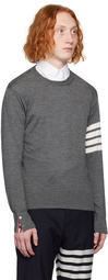 Thom Browne Gray Classic 4-Bar Sweater