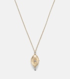 Persée 9kt gold locket necklace with diamonds