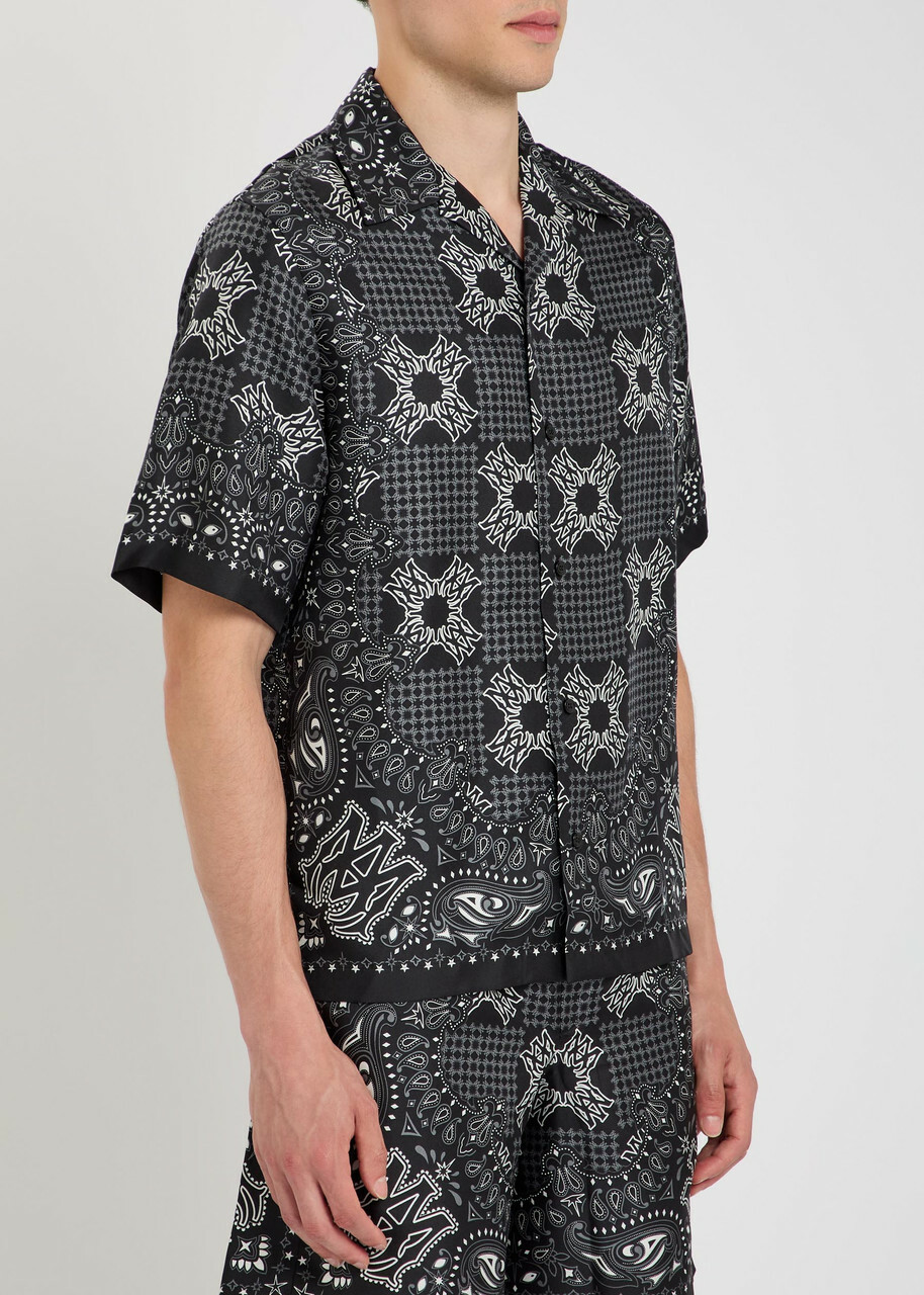 Amiri Checked Silk Shirt Black
