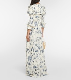 Erdem Floral pleated satin gown