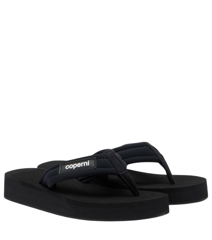Photo: Coperni Logo platform thong sandals
