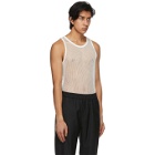 Givenchy Off-White Metallized Mesh Slim Fit Tank Top