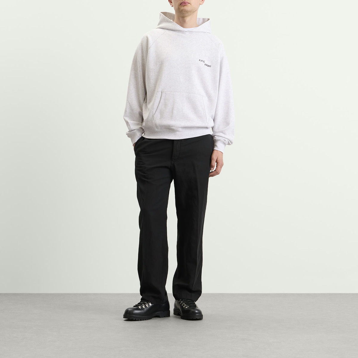 A.P.C. Men's FRGMT. Duck Hoodie in Heathered Grey
