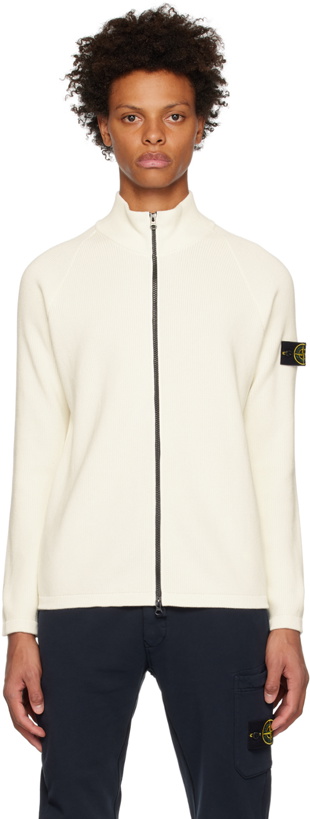 Photo: Stone Island Off-White Zip Sweater