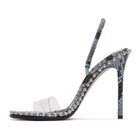 Alexander Wang Black and Blue Snake Nova Logo Sandals