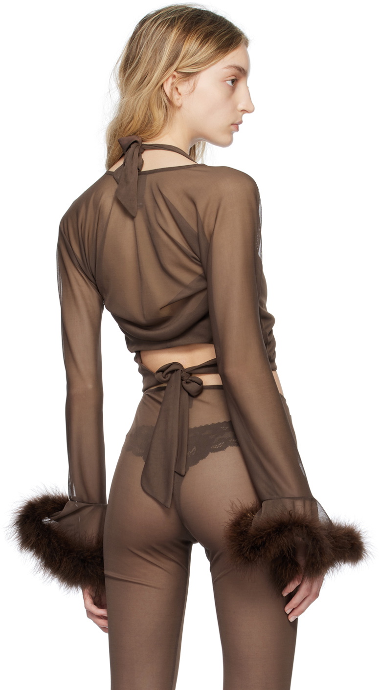 Anna Sui SSENSE Exclusive Brown Cardigan