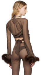 Anna Sui SSENSE Exclusive Brown Cardigan