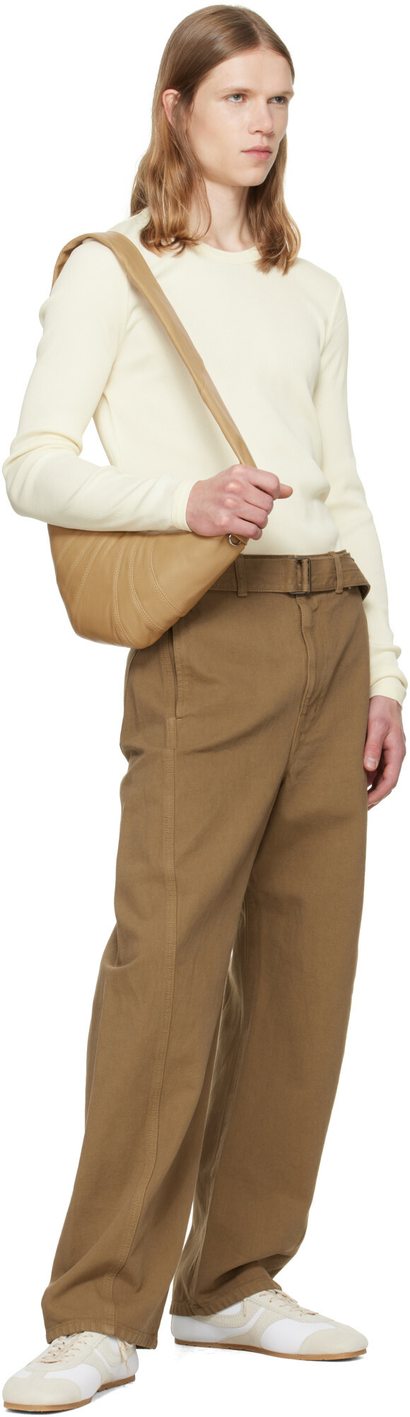 LEMAIRE Beige Twisted Belted Jeans