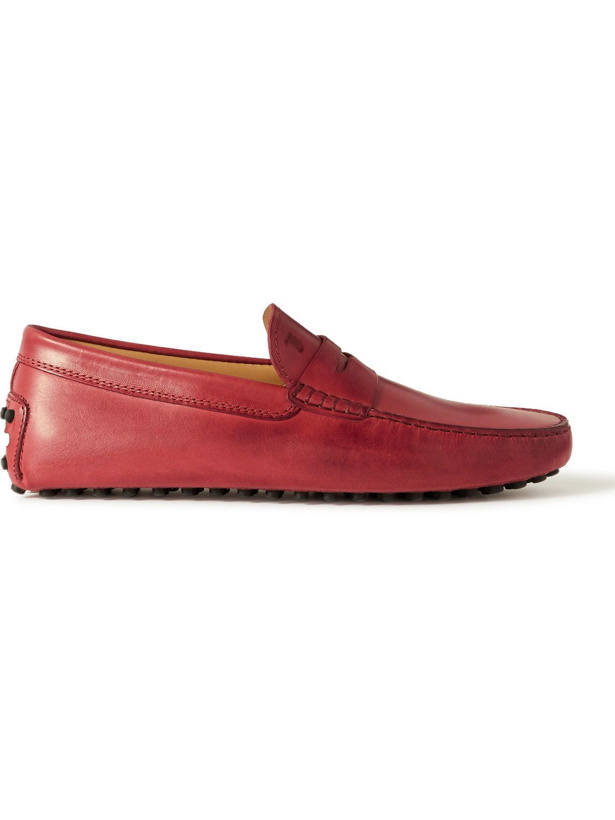 Photo: Tod's - Gommino Leather Driving Shoes - Red
