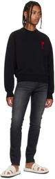 AMI Alexandre Mattiussi SSENSE Exclusive Black Oversized Ami De Cœur Sweatshirt