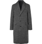 Mr P. - Prince of Wales Checked Virgin Wool-Blend Overcoat - Black
