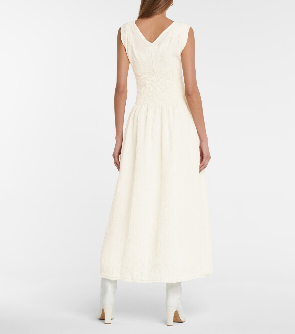 Jil Sander - Smocked linen maxi dress Jil Sander
