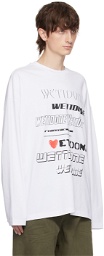 We11done White Printed Long Sleeve T-Shirt