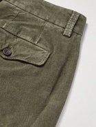 Thom Sweeney - Straight-Leg Cotton-Blend Corduroy Cargo Trousers - Green