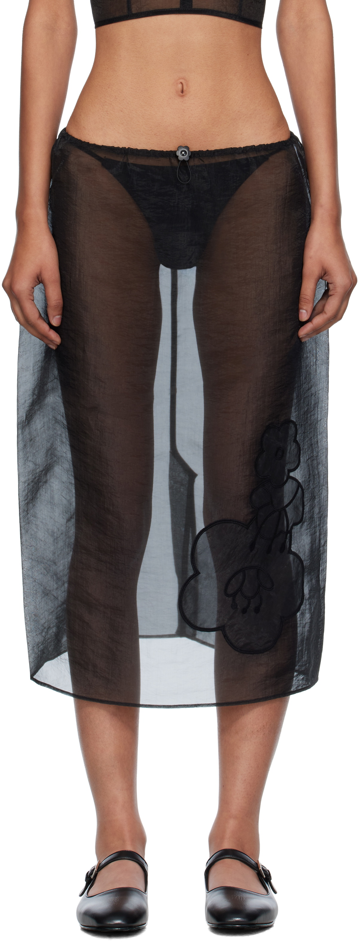 Cecilie Bahnsen Black Silk Blend Allegra Skirt Cecilie Bahnsen