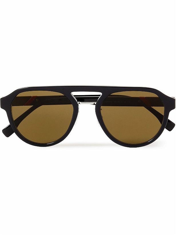 Photo: Fendi - Diagonal Aviator-Style Acetate and Silver-Tone Sunglasses