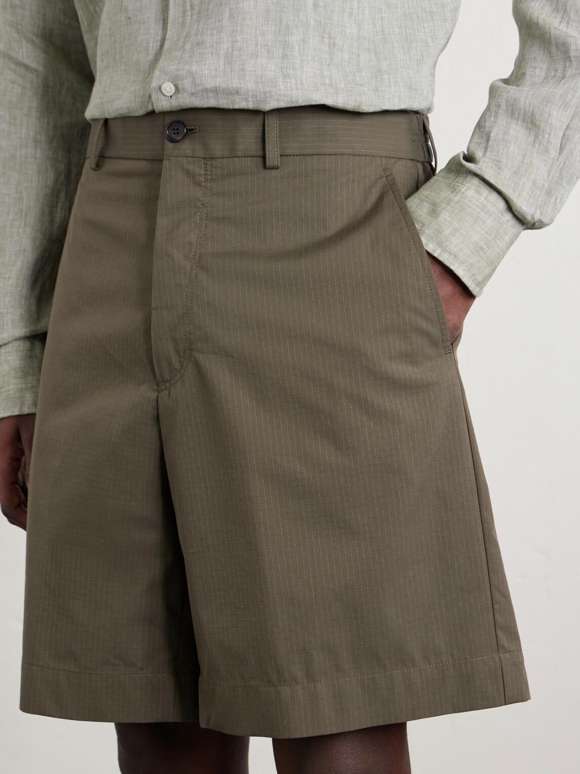 Slowear - Ribstop Cotton-Blend Shorts - Green