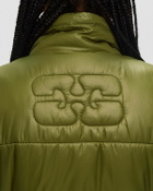 Ganni  Shiny Quilt Vest Green Vests