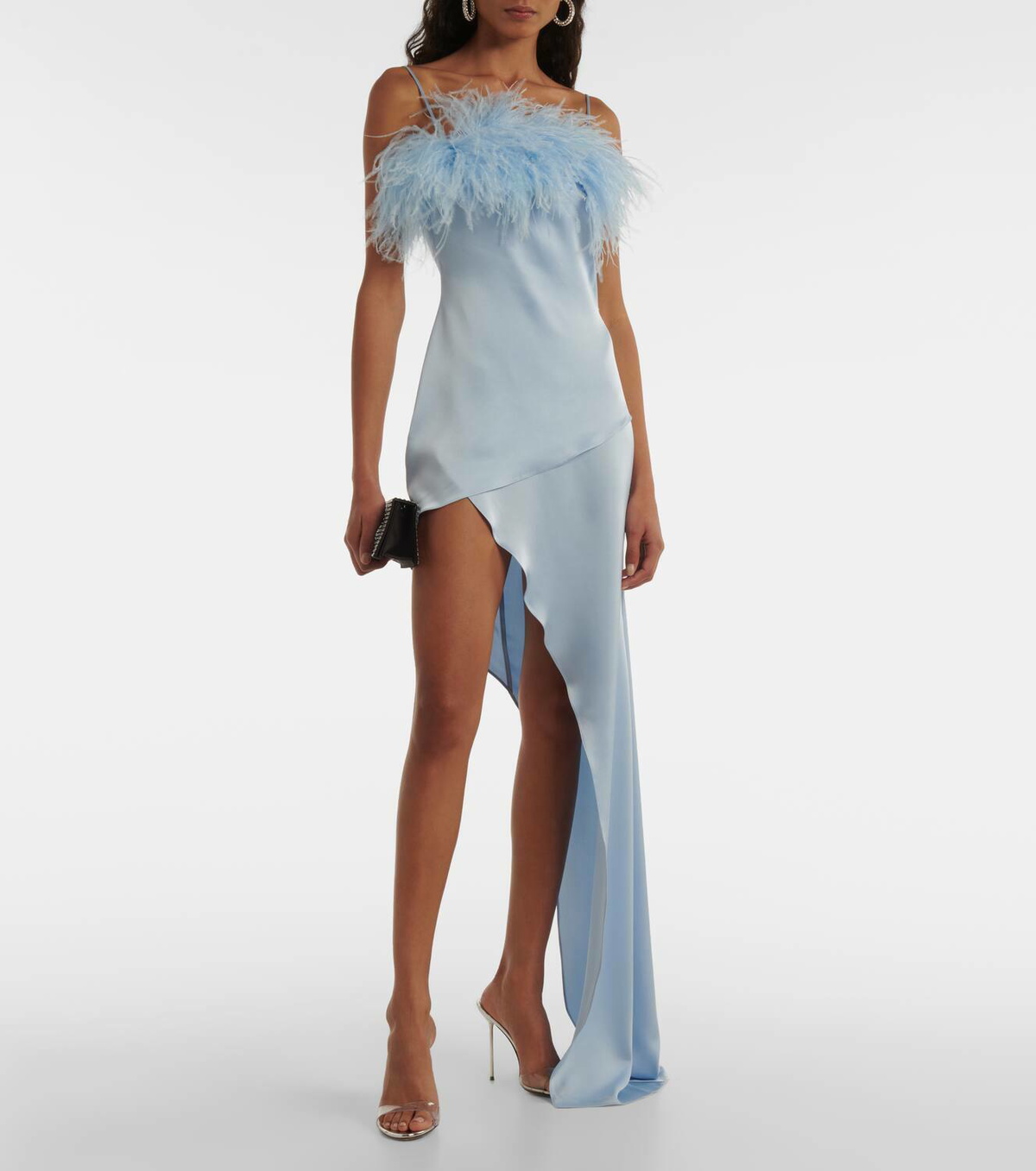 asymmetric feather dress Sydneys Closet JK2303 Prom Dress - Firecracker