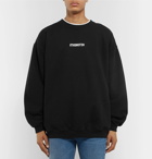 Vetements - Logo-Print Fleece-Back Cotton-Jersey Sweatshirt - Black