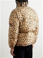 Wacko Maria - Nanga Logo-Embroidered Leopard-Print Quilted Shell Down Jacket - Brown
