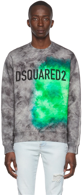 Photo: Dsquared2 Gray Fluo Spot Sweatshirt