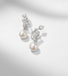 Yeprem Pearlescent 18kt gold clip earrings with diamonds and pearls