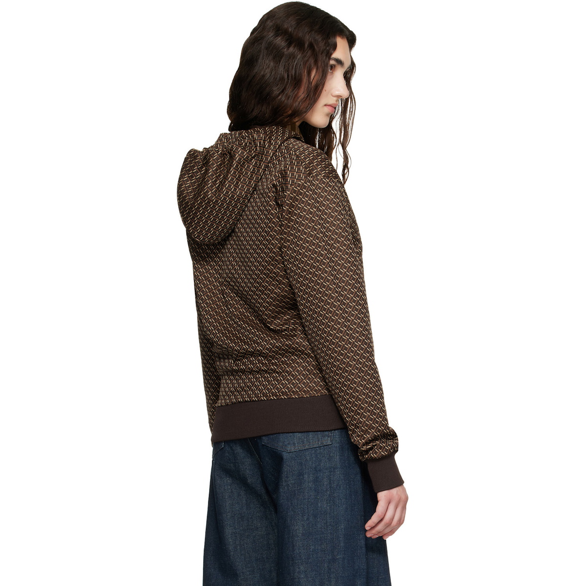 Wales Bonner Brown Modernist Jacquard Hooded Track Jacket