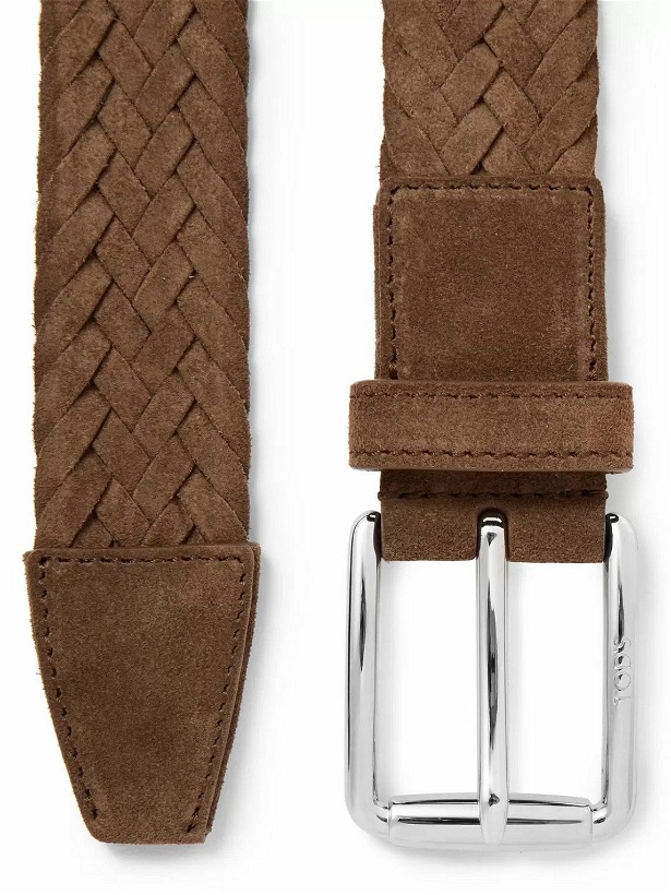 Photo: Tod's - 3.5cm Brown Woven Suede Belt - Brown