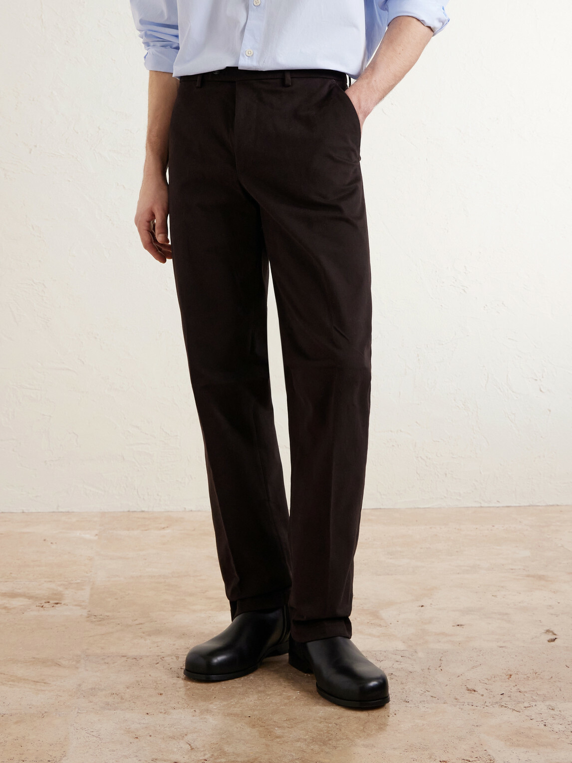Purdey - Straight-Leg Stretch Cotton-Twill Trousers - Brown