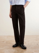 Purdey - Straight-Leg Stretch Cotton-Twill Trousers - Brown