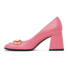Gucci Pink Horsebit Mid Heel Pumps