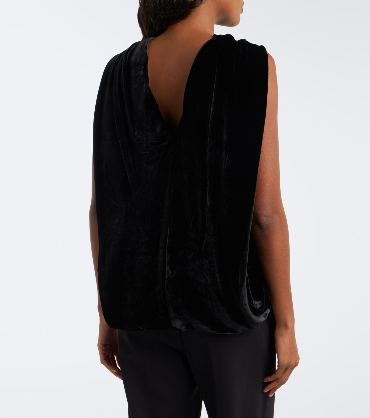 Simkhai Scarlett draped caped velvet top