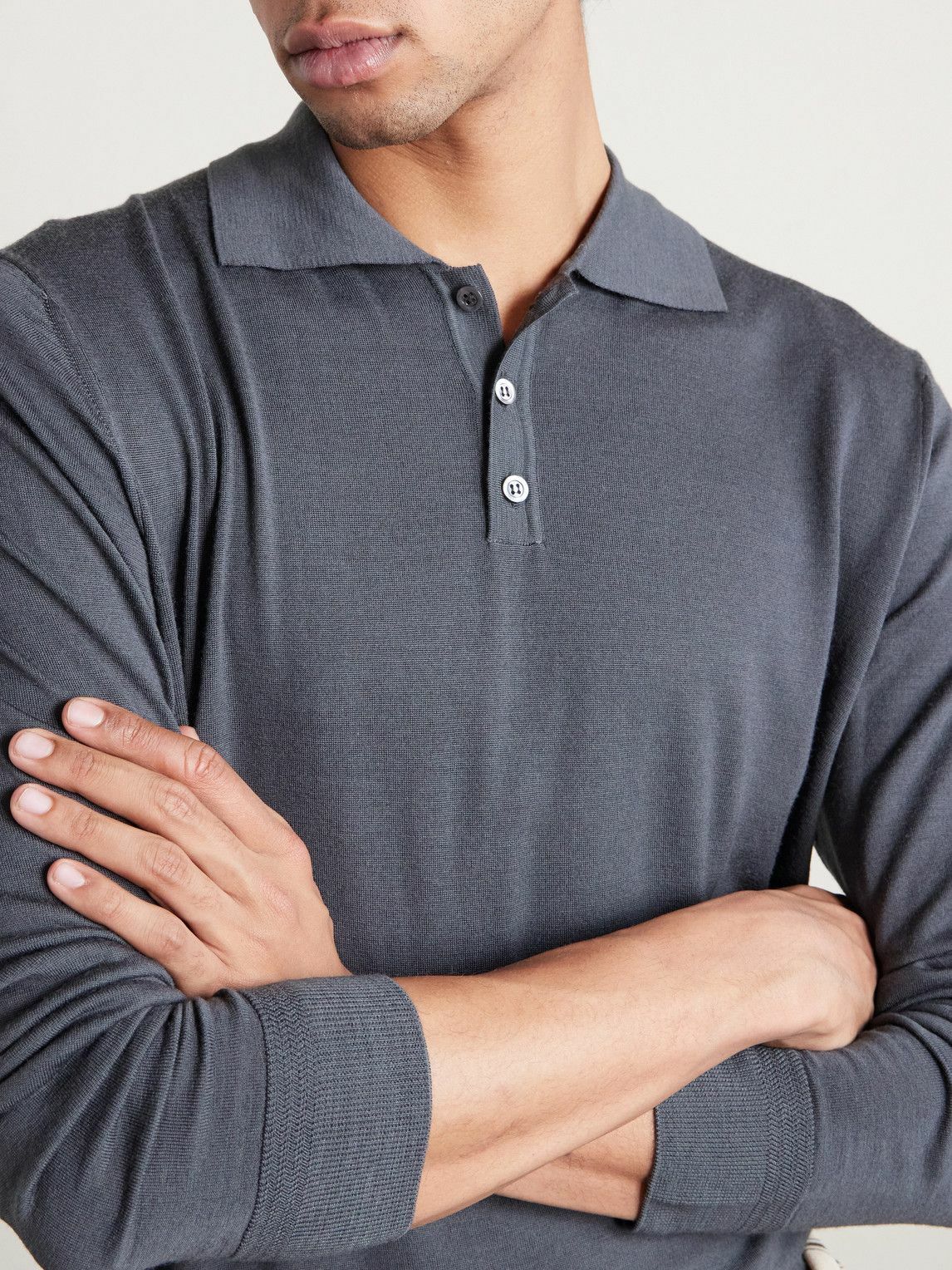 Barena - Pevaron Merino Wool Polo Shirt - Gray